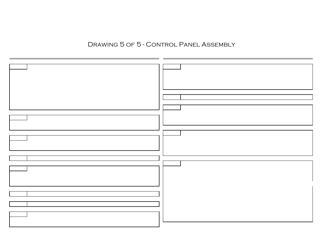 5of5(1), Drawing 5 of 5 - control panel assembly | Castle TSM-35 Serial 63658 and higher Assembly Drawing & Parts User Manual | Page 11 / 13