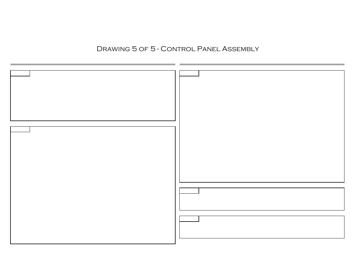 5of5(2), Drawing 5 of 5 - control panel assembly | Castle TSM-35 Serial 63658 and higher Assembly Drawing & Parts User Manual | Page 12 / 13