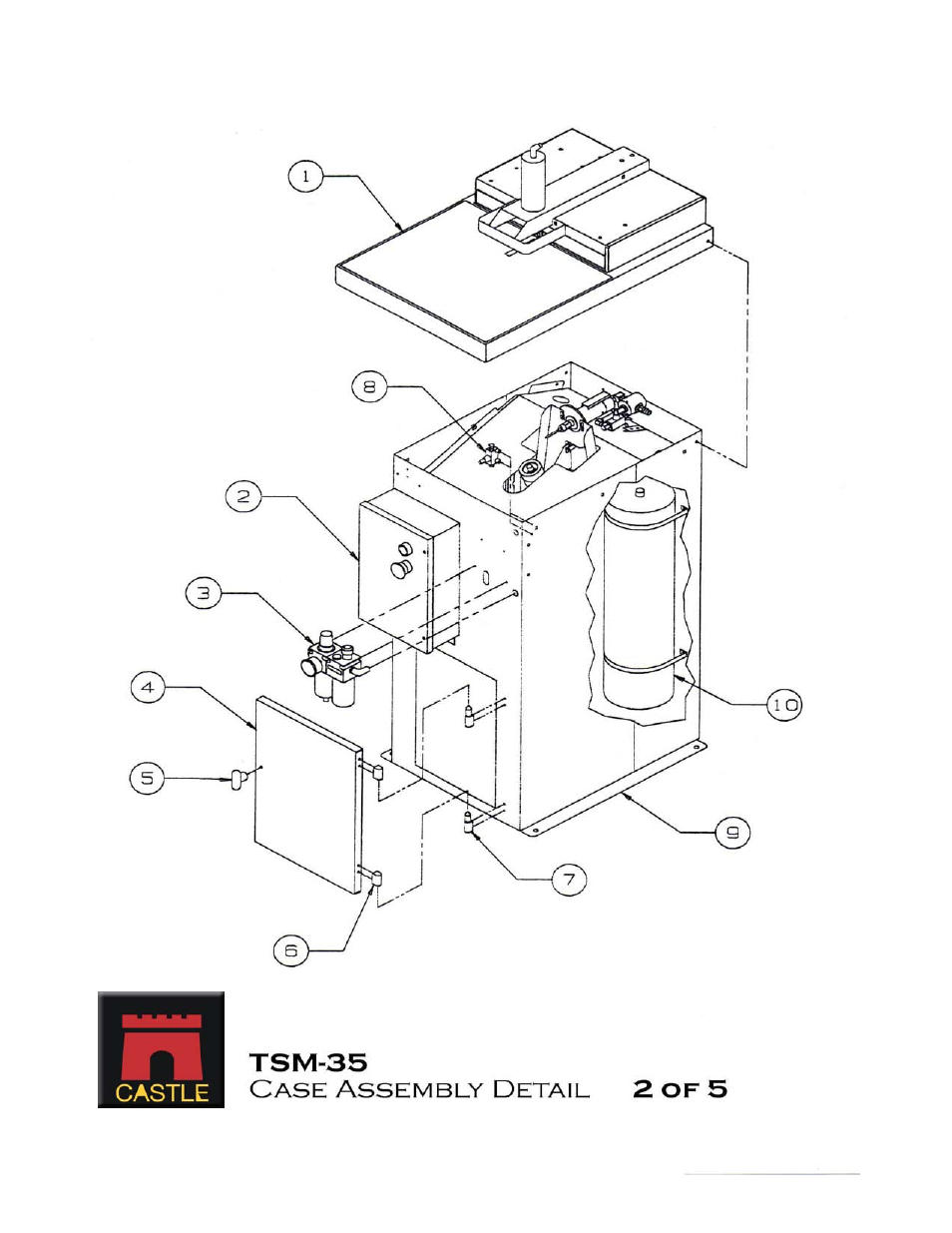 Drawing 2 | Castle TSM-35 Serial 63658 and higher Assembly Drawing & Parts User Manual | Page 3 / 13