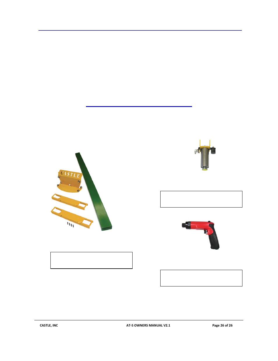 9 appendix c - assembly table accessories, Appendix c - assembly table accessories | Castle AT-5 User Manual | Page 26 / 26