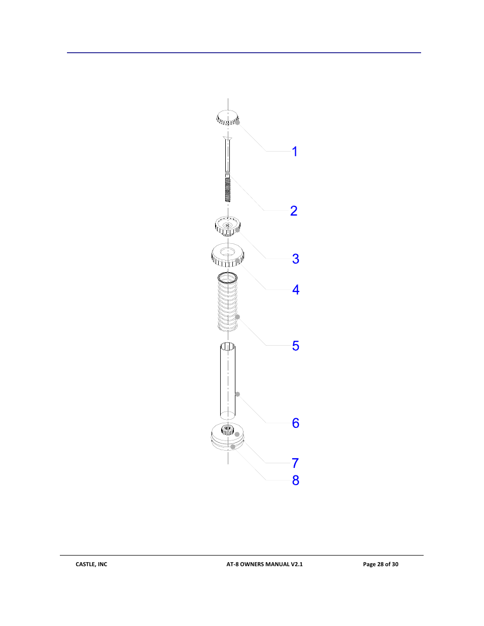 8 appendix b – cylinder piston detail | Castle AT-8 Operator Manual User Manual | Page 28 / 30