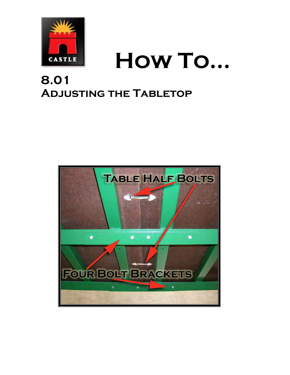 Adjusting the tabletop, How to | Castle AT-8 Diagnostics Manual User Manual | Page 3 / 21