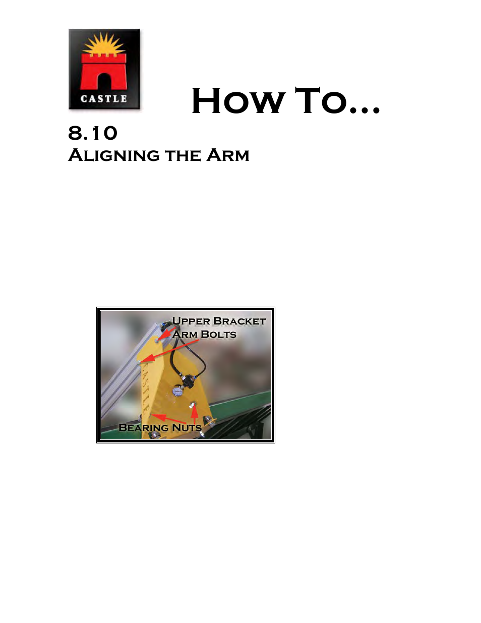 How to, Aligning the arm | Castle AT-8 Diagnostics Manual User Manual | Page 6 / 21