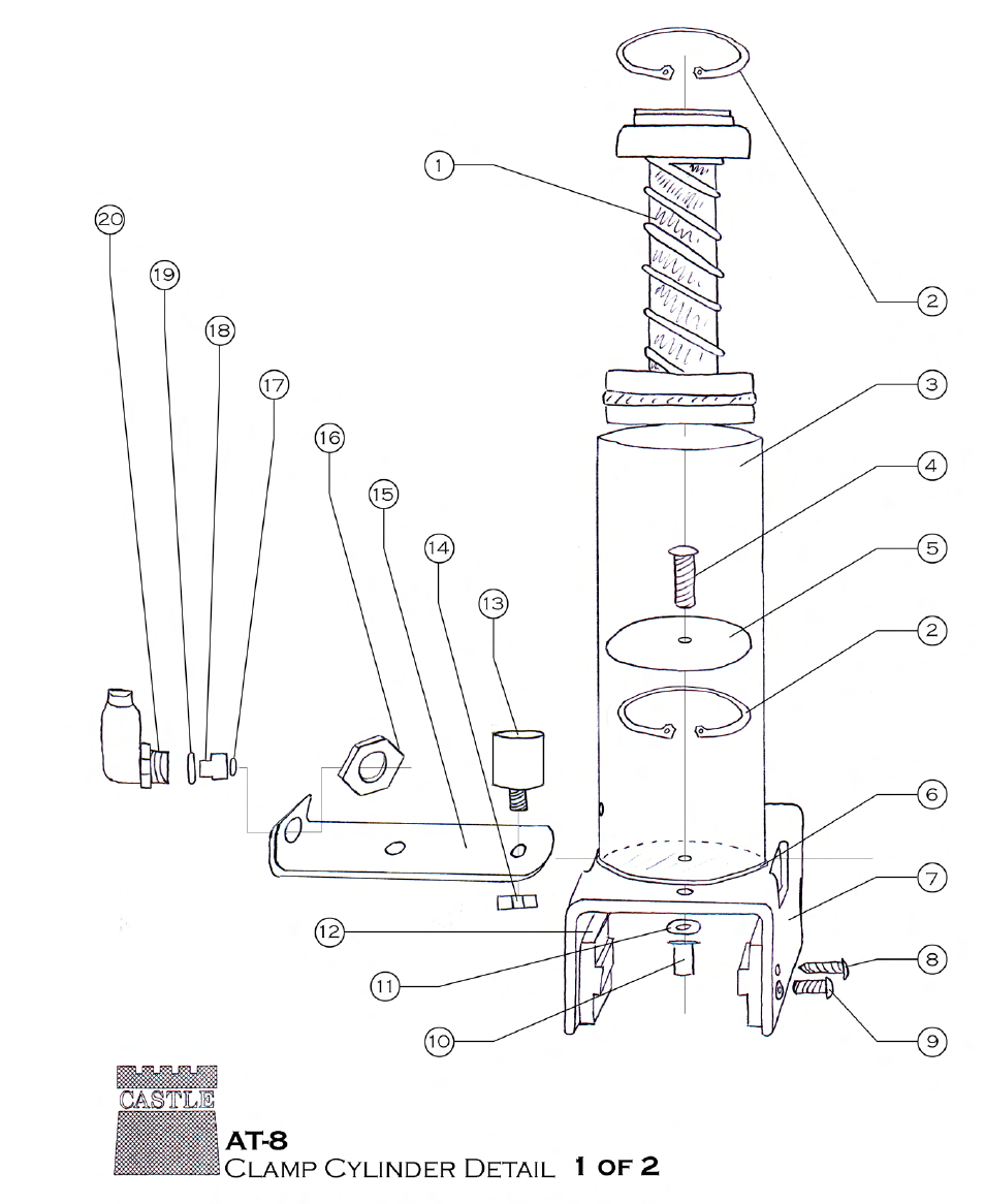 Castle AT-8 AT Clamp Cylinder Detail User Manual | 4 pages