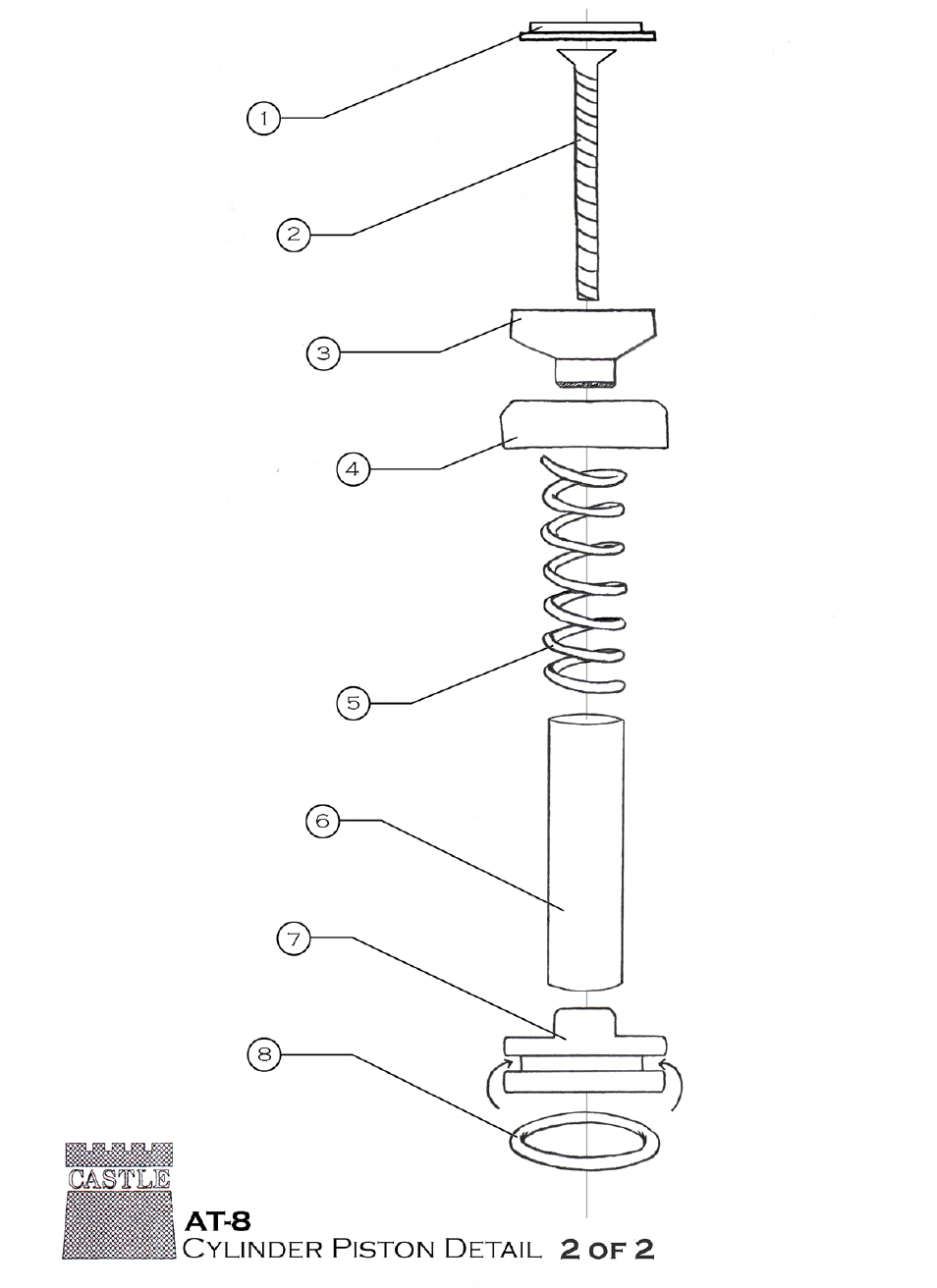 Castle AT-8 AT Clamp Cylinder Detail User Manual | Page 2 / 4