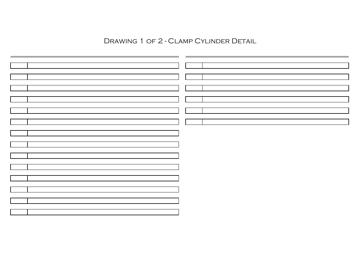 Drawing 1 of 2 - clamp cylinder detail | Castle AT-8 AT Clamp Cylinder Detail User Manual | Page 3 / 4