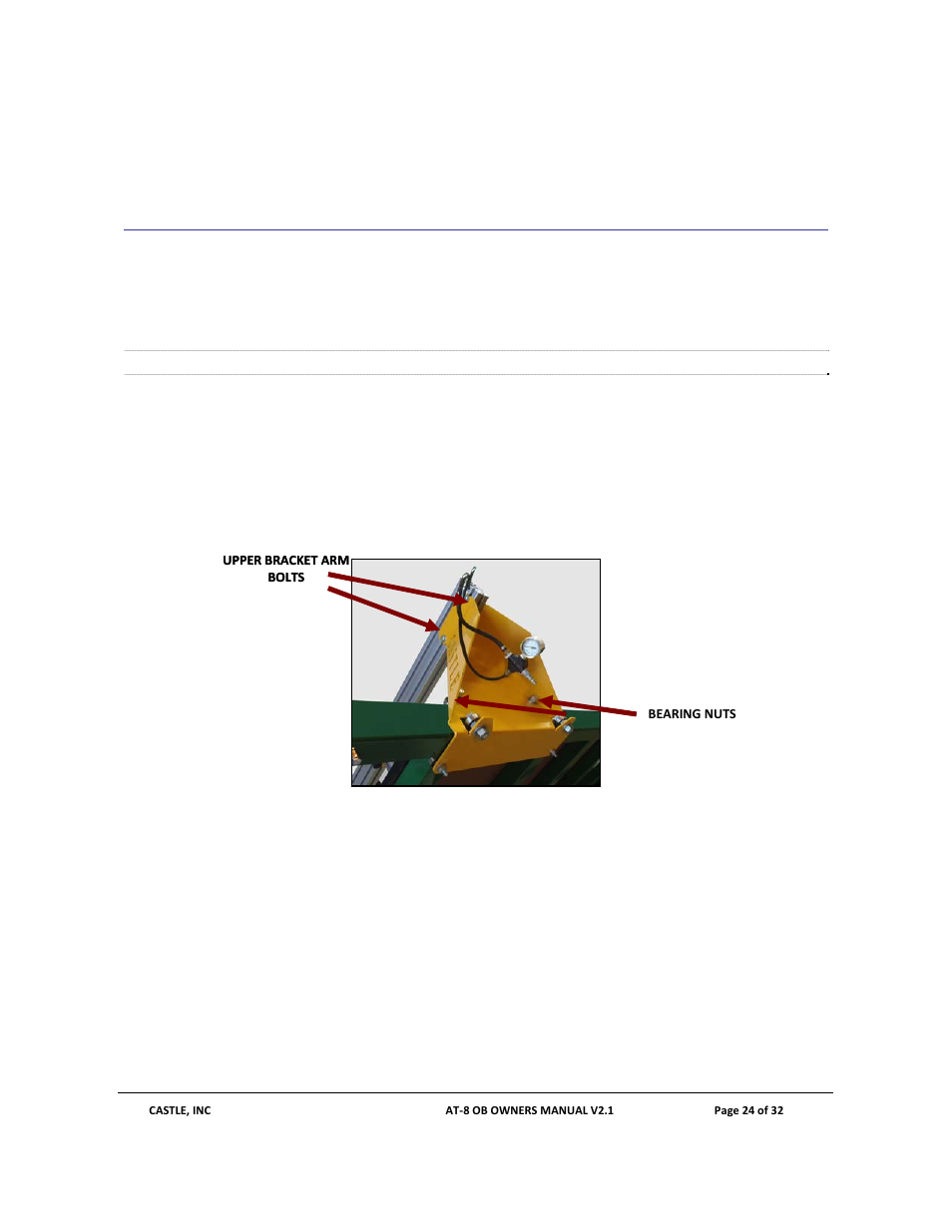 2 aligning the arm, Ligning the | Castle AT-8 OB User Manual | Page 24 / 32