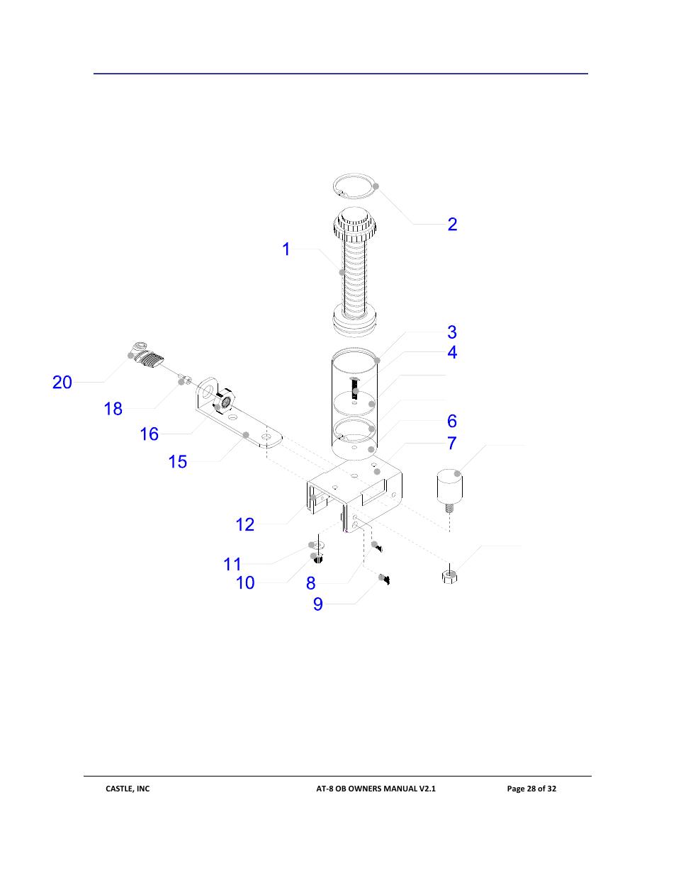 7 appendix a – clamp cylinder detail, Appendix a – clamp cylinder detail | Castle AT-8 OB User Manual | Page 28 / 32