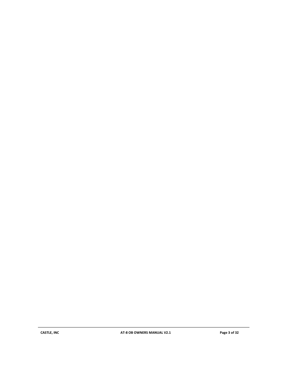 Castle AT-8 OB User Manual | Page 3 / 32