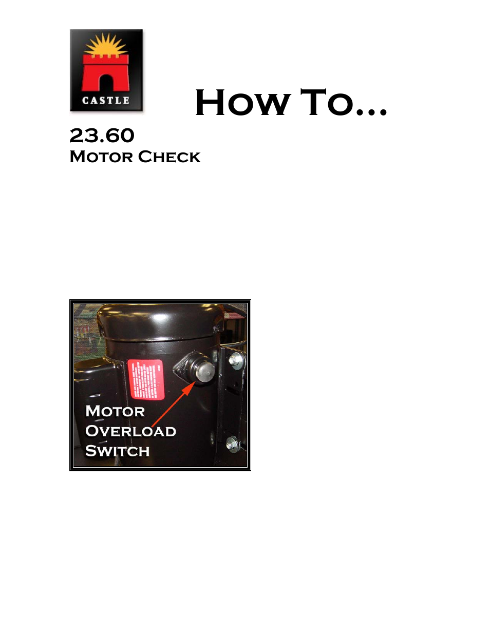 How to, Motor check | Castle LB-23 Diagnostics Manual User Manual | Page 15 / 30