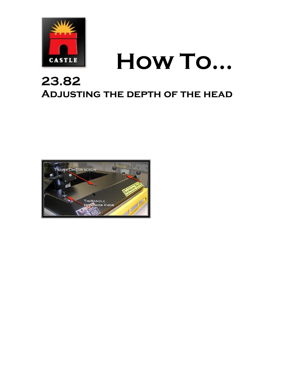 How to, Adjusting the depth of the head | Castle LB-23 Diagnostics Manual User Manual | Page 24 / 30