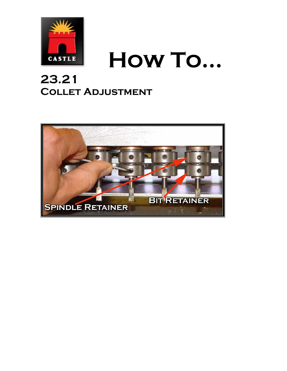 How to, Collet adjustment | Castle LB-23 Diagnostics Manual User Manual | Page 7 / 30