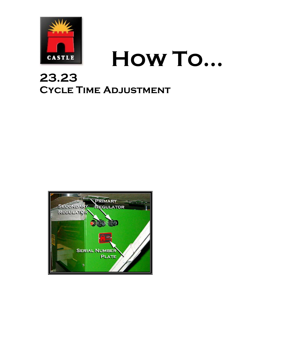 How to, Cycle time adjustment | Castle LB-23 Diagnostics Manual User Manual | Page 8 / 30