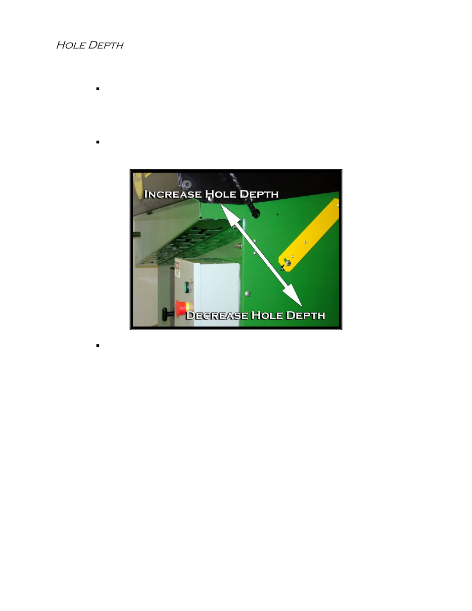 Hole depth | Castle 30 Express User Manual | Page 13 / 20