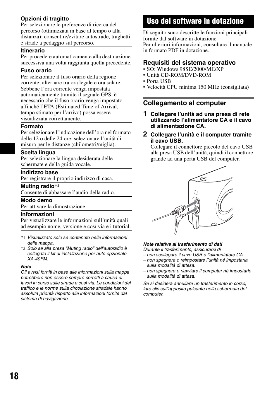 Uso del software in dotazione, Collegamento al computer | Sony NV-U70T User Manual | Page 80 / 216