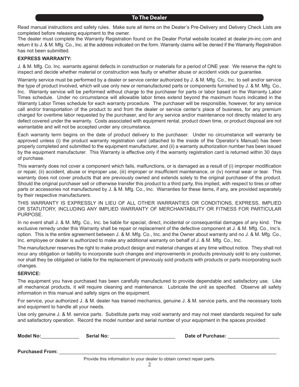 J&M 750-16 User Manual | Page 2 / 33