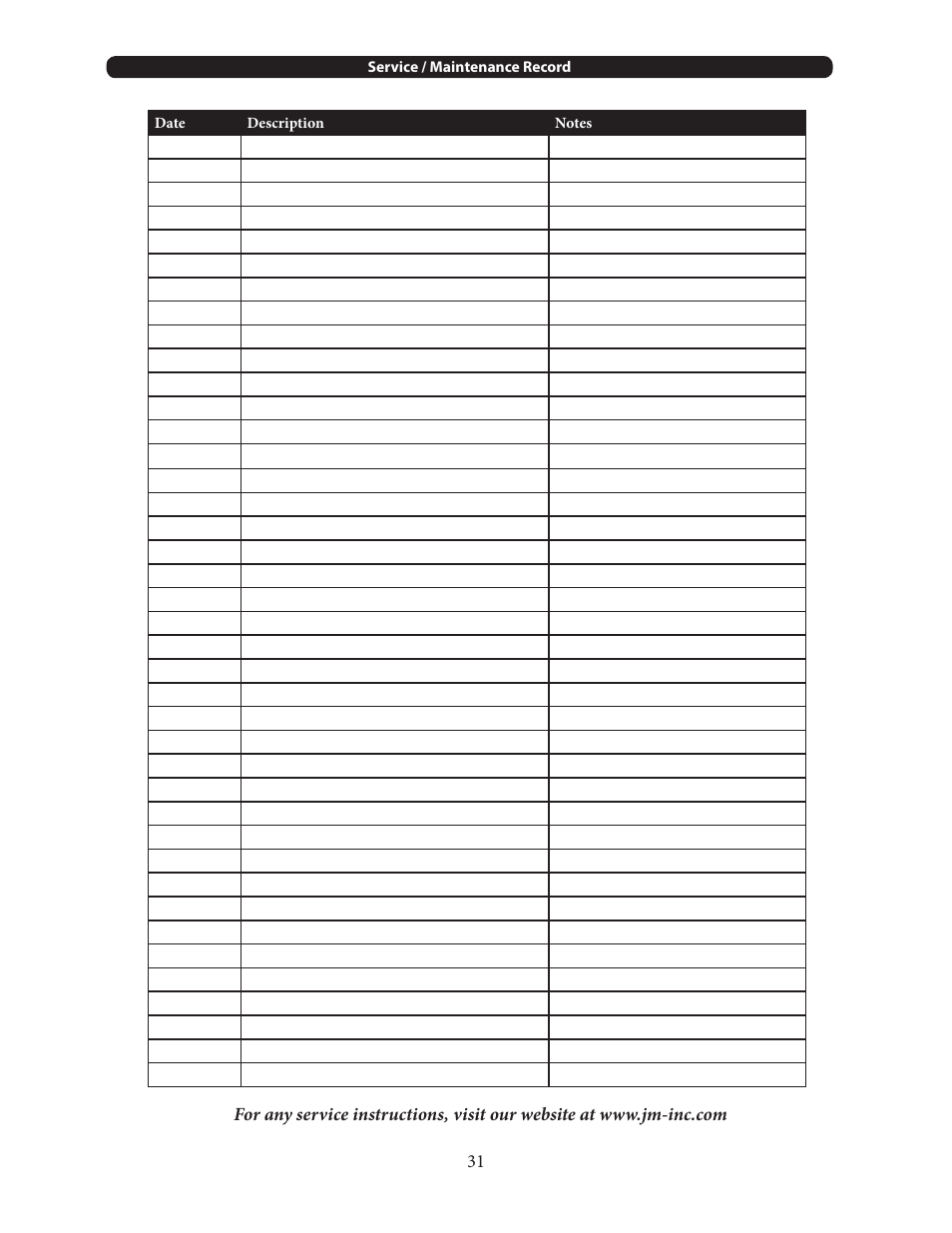 J&M 1000-20 User Manual | Page 31 / 31