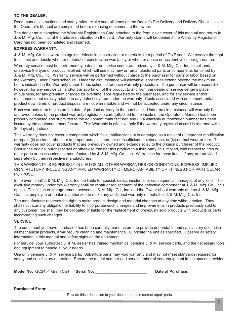 J&M GC-24T Manual User Manual | Page 3 / 39