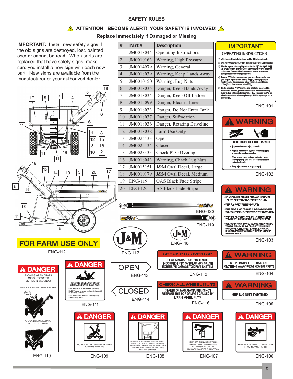 Part # description | J&M GC-24T Manual User Manual | Page 7 / 39