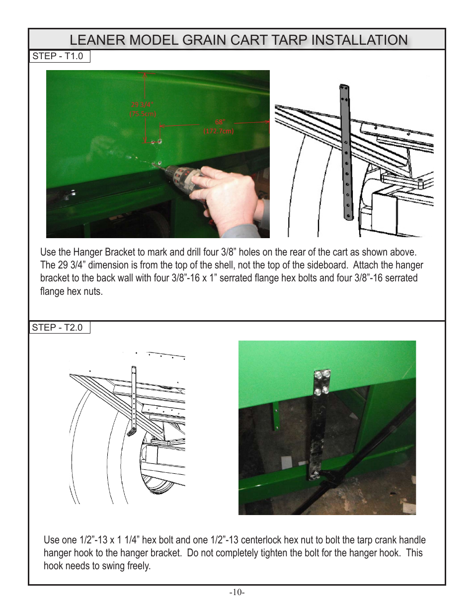 Leaner model grain cart tarp installation | J&M GRAIN CARTS Leaner Setup User Manual | Page 11 / 18