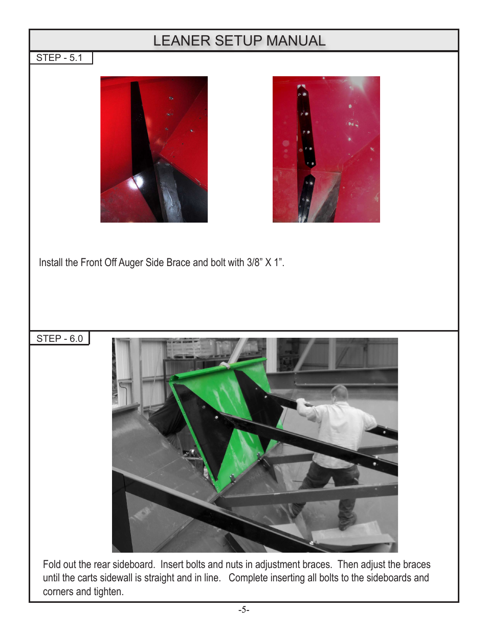 Leaner setup manual | J&M GRAIN CARTS Leaner Setup User Manual | Page 6 / 18