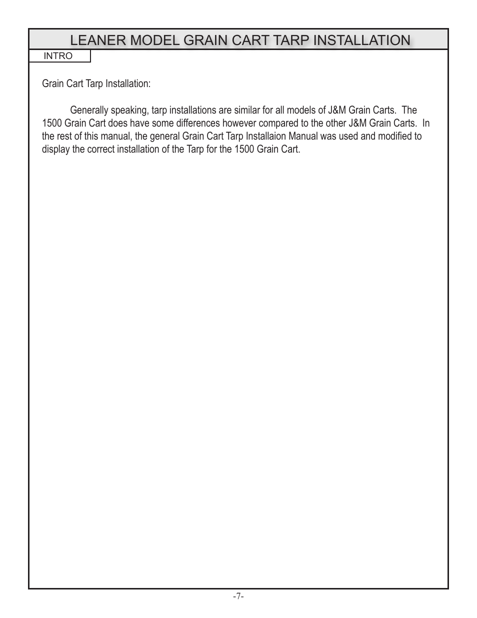 Leaner model grain cart tarp installation | J&M GRAIN CARTS Leaner Setup User Manual | Page 8 / 18