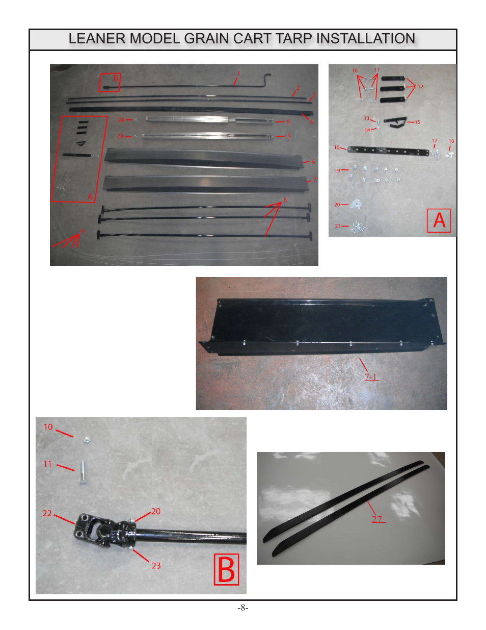 Leaner model grain cart tarp installation | J&M GRAIN CARTS Leaner Setup User Manual | Page 9 / 18