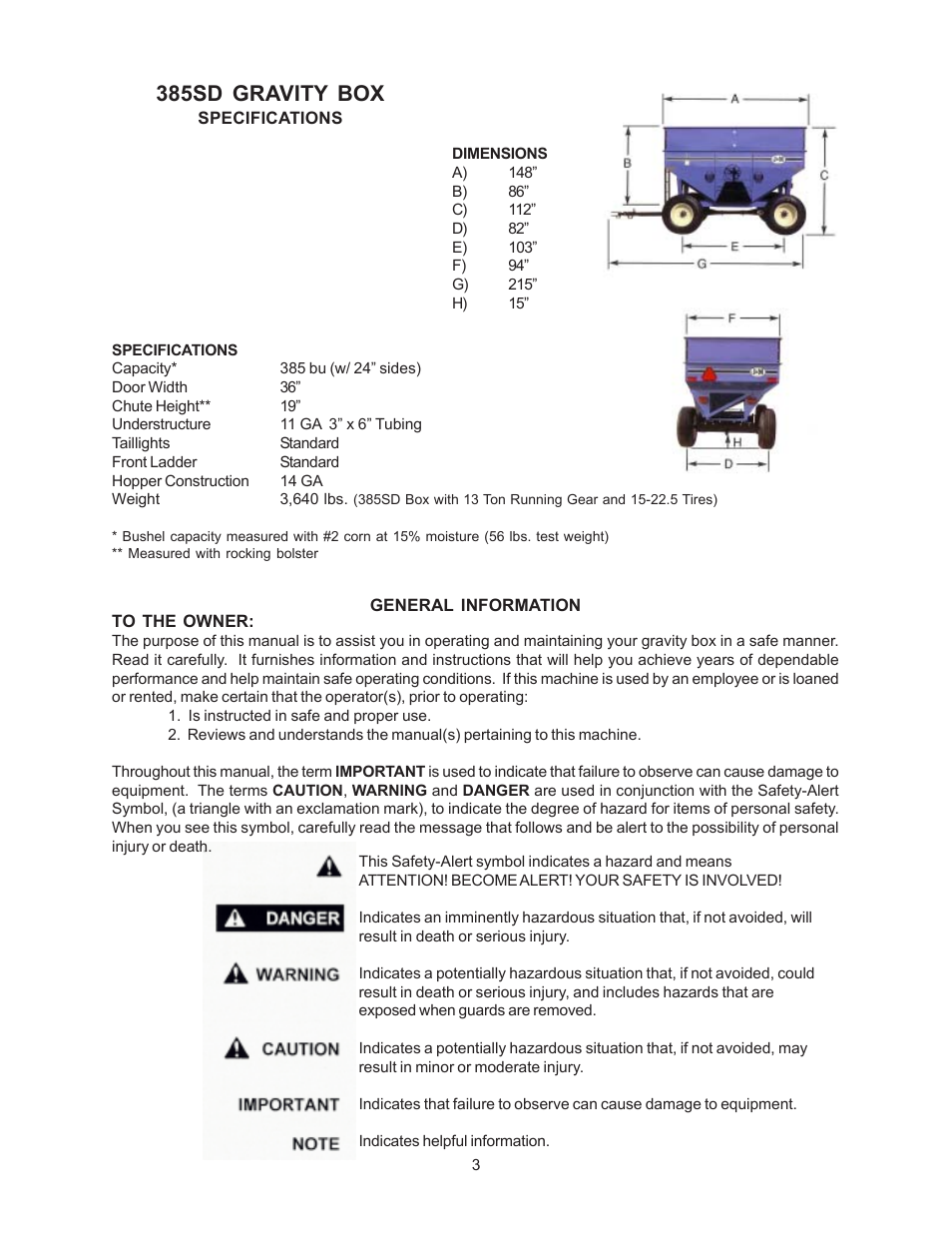 385sd gravity box | J&M 385SD-D User Manual | Page 3 / 13