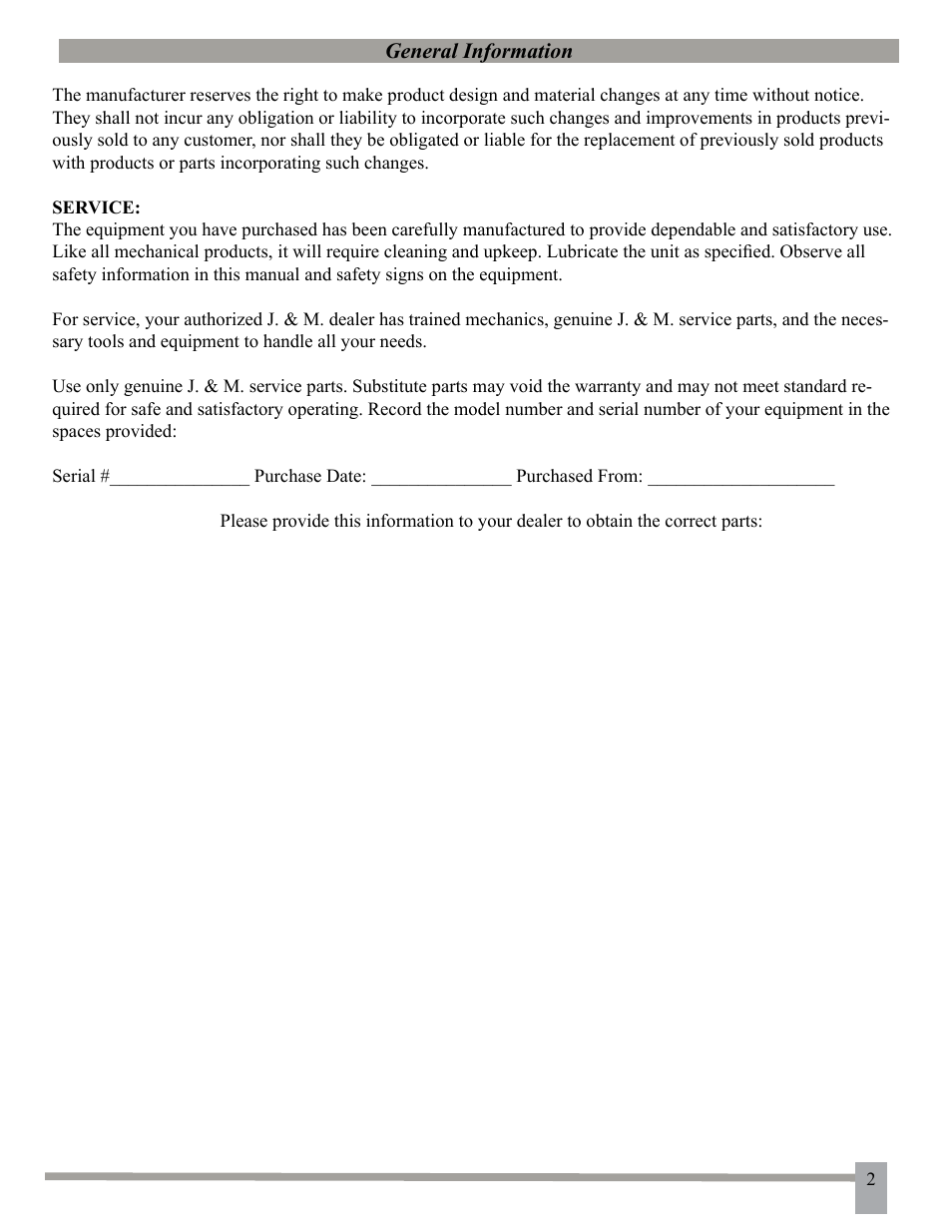 J&M 275ST User Manual | Page 5 / 62