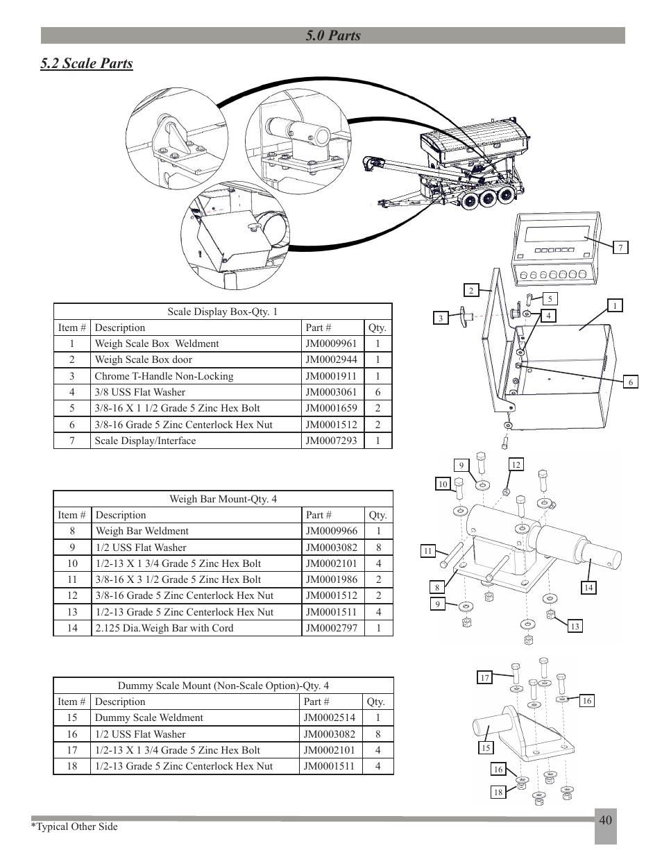 0 parts, 2 scale parts | J&M 375ST User Manual | Page 43 / 62