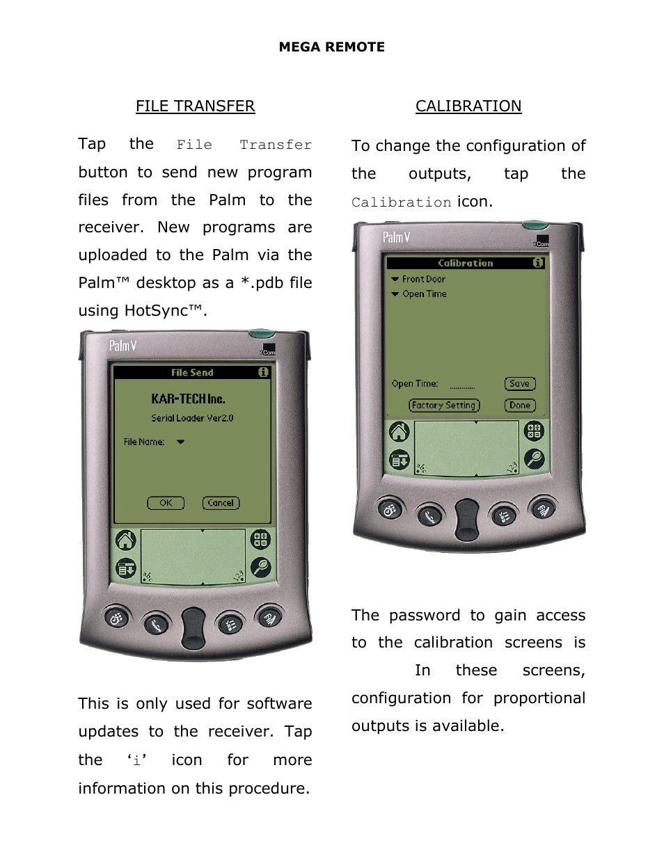 File transfer, Calibration | J&M 375ST Remote User Manual | Page 12 / 24