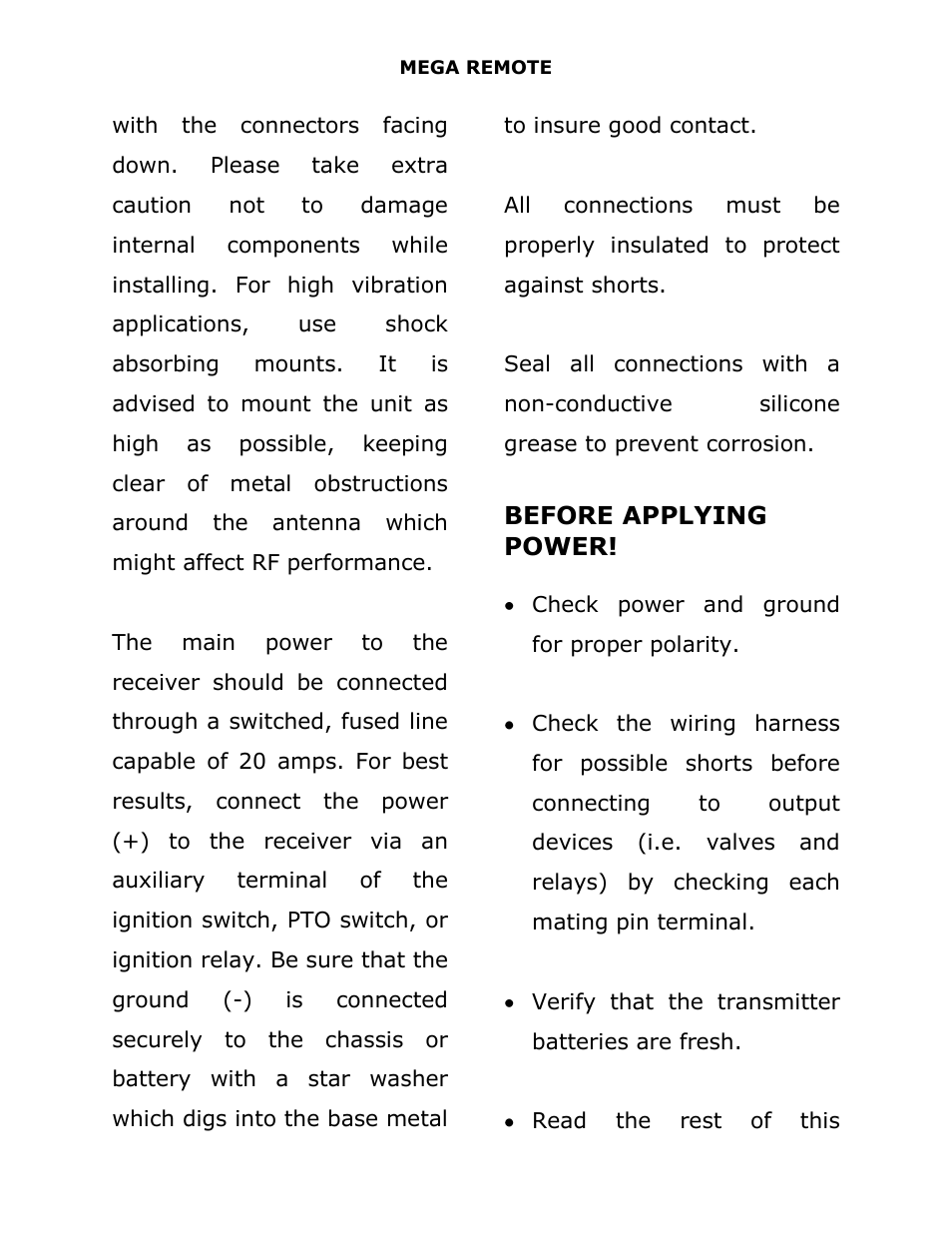 Before applying power | J&M 375ST Remote User Manual | Page 6 / 24