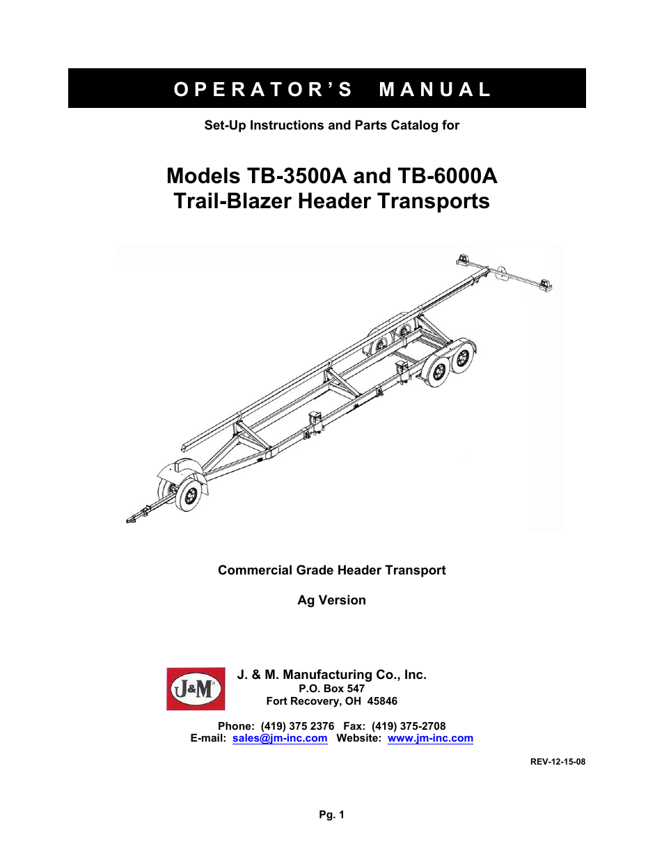 J&M TB-3500-6000A User Manual | 20 pages