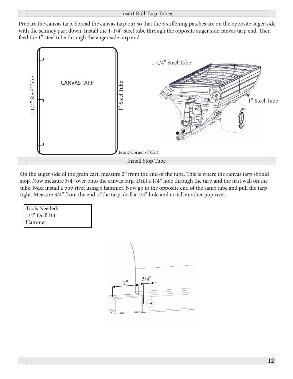 J&M Roll Tarp GRAIN CARTS (June 2011 & newer) User Manual | Page 12 / 17