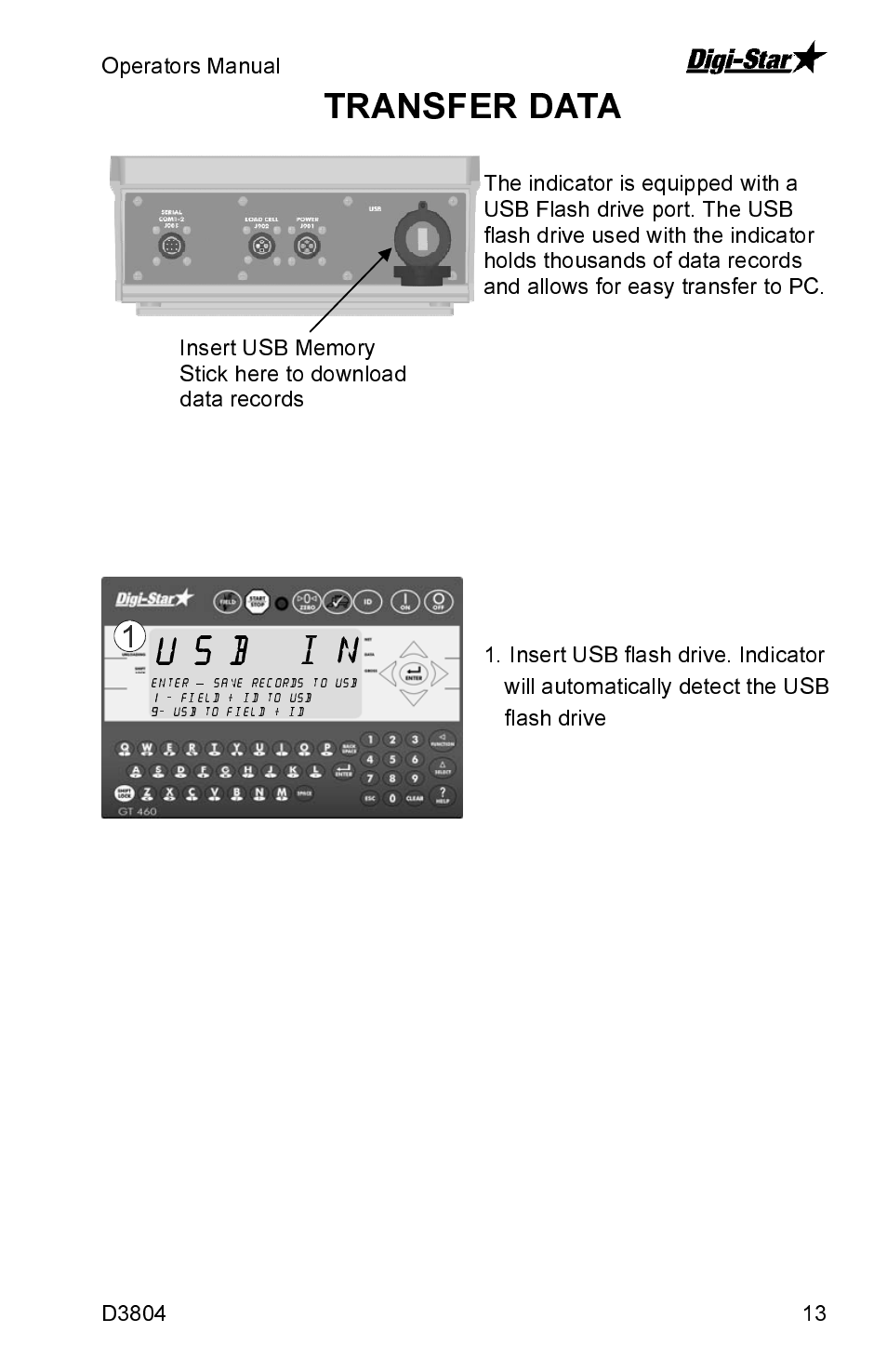 Transfer data | J&M GT460 User Manual | Page 13 / 31