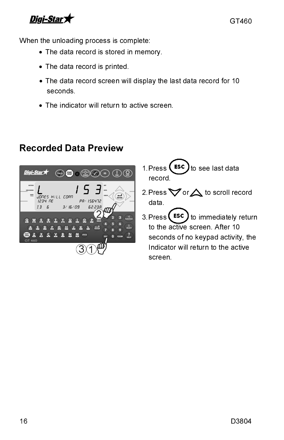 Recorded data preview, L 1 5 3 | J&M GT460 User Manual | Page 16 / 31