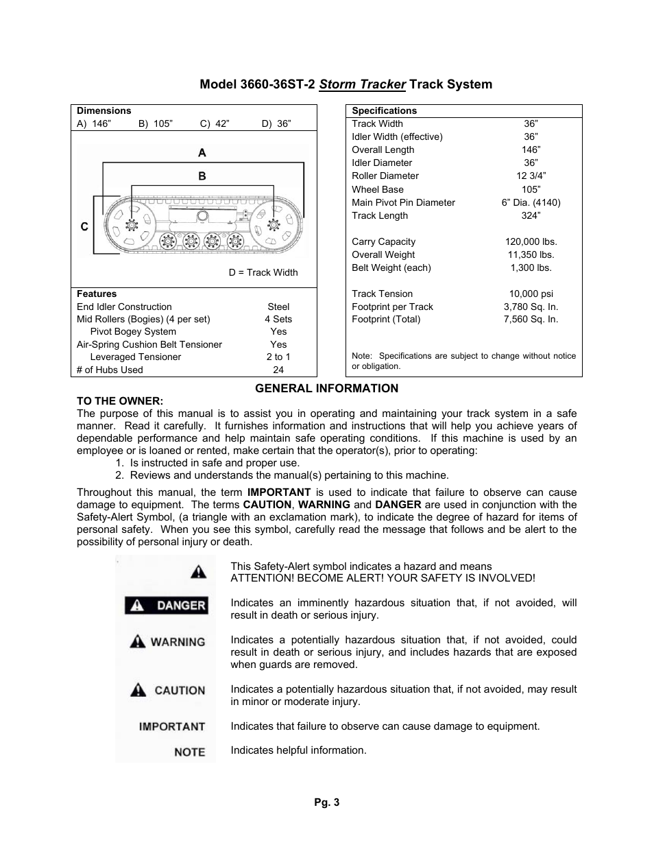 J&M Storm Tracker 2 Track system 3660-36ST-2 User Manual | Page 3 / 15