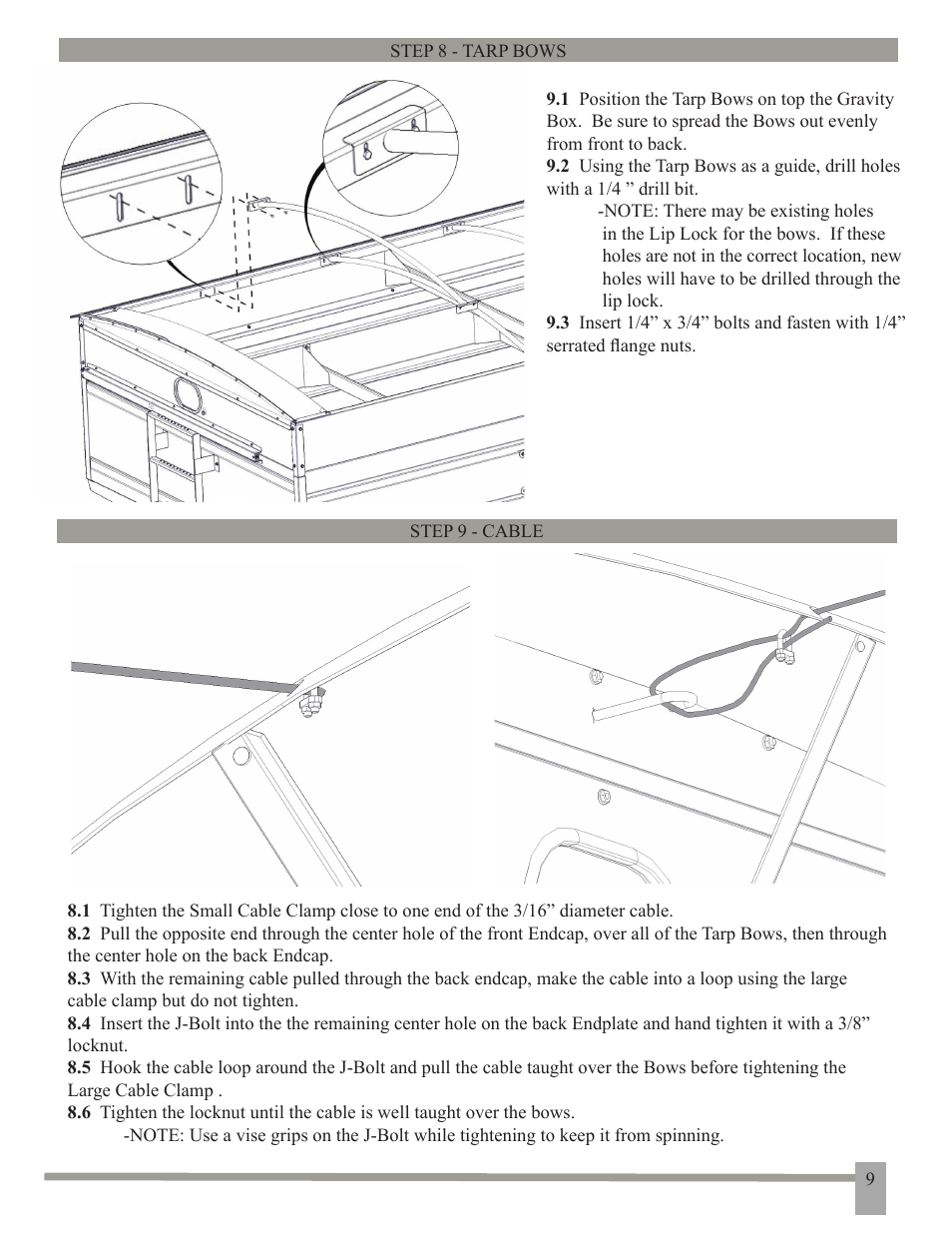 J&M Roll Tarp GRAVITY BOX (Since 2011) User Manual | Page 10 / 14