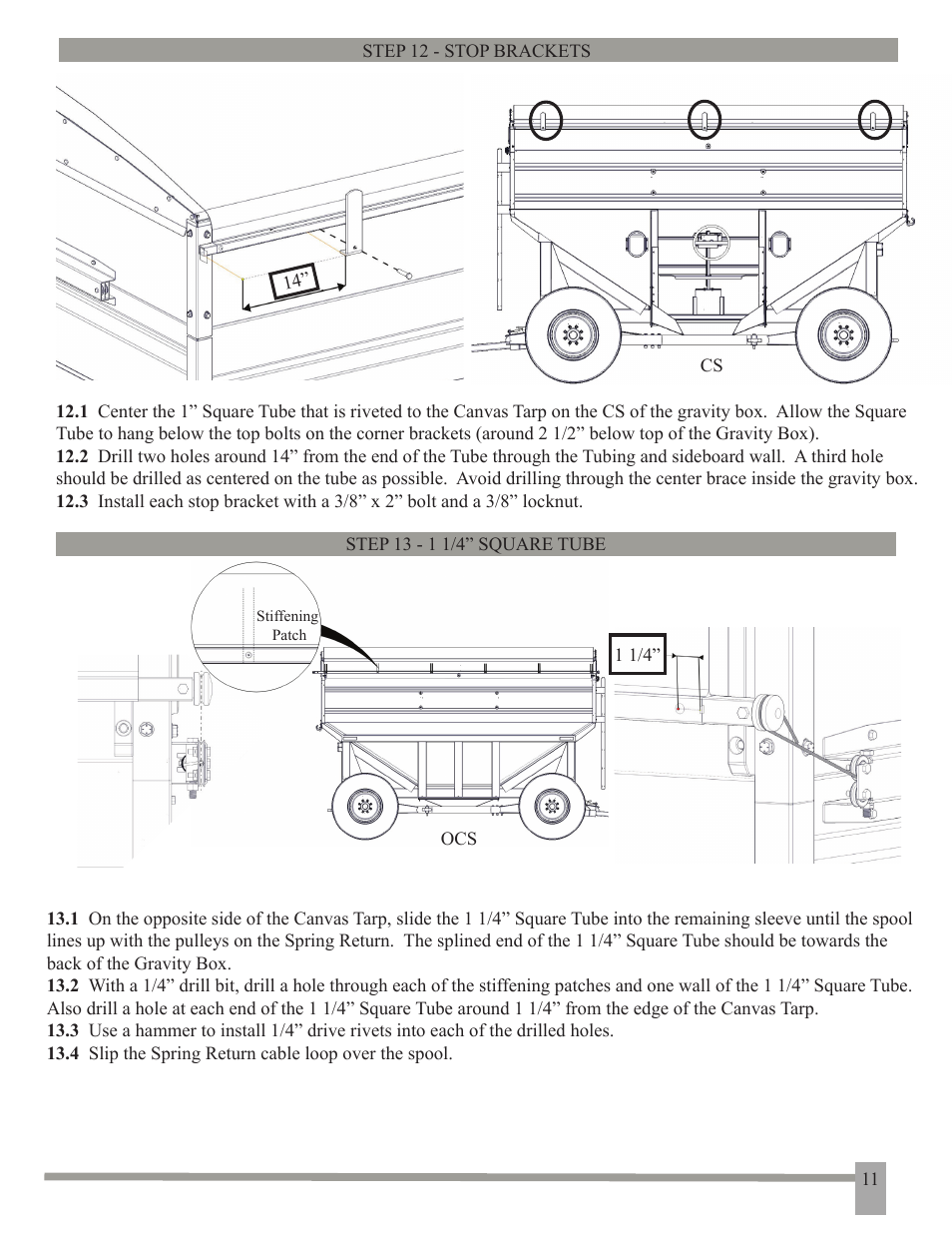 J&M Roll Tarp GRAVITY BOX (Since 2011) User Manual | Page 12 / 14