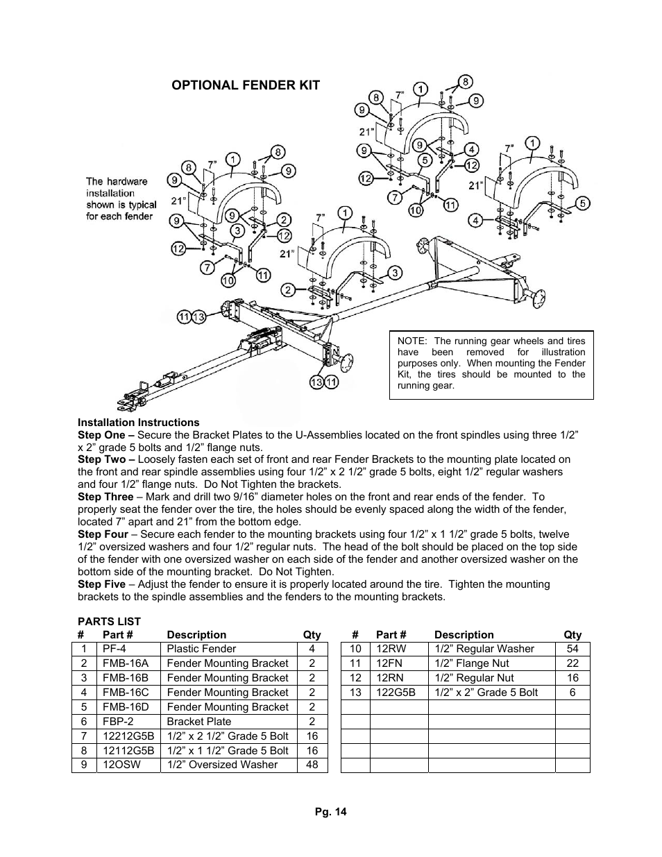 J&M 1688 Running Gear User Manual | Page 14 / 15