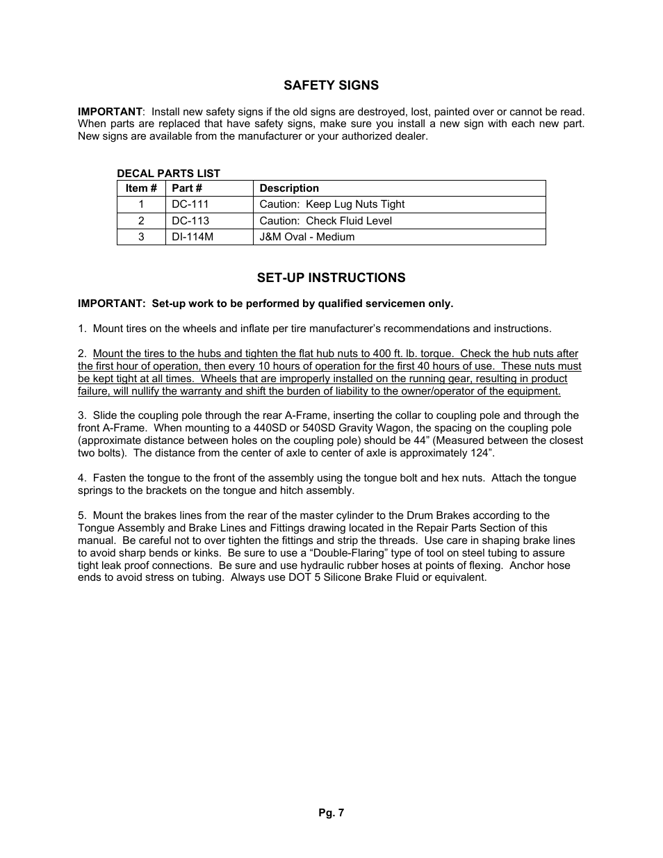J&M 1688 Running Gear User Manual | Page 7 / 15
