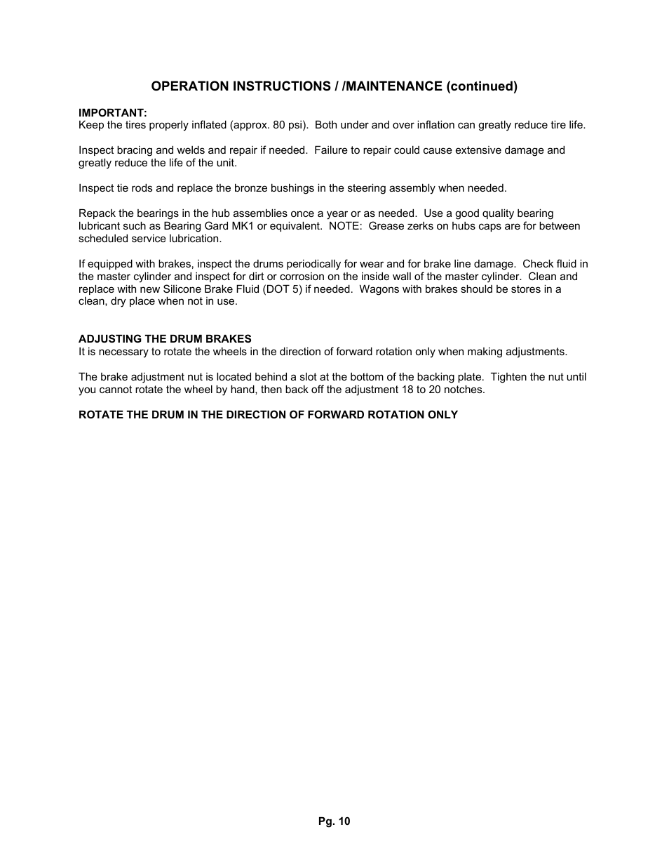 J&M 2494ST Running Gear User Manual | Page 10 / 15