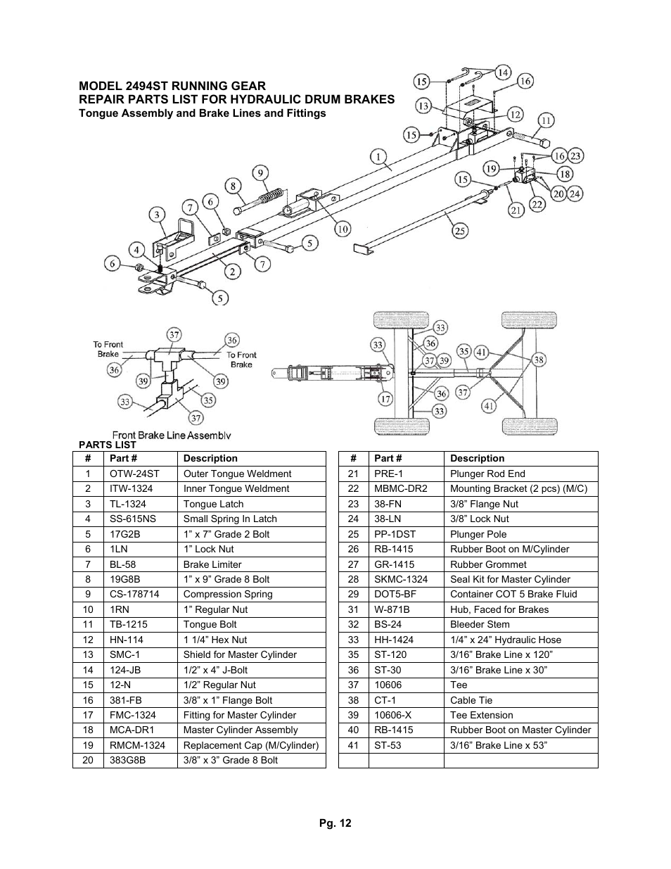 J&M 2494ST Running Gear User Manual | Page 12 / 15