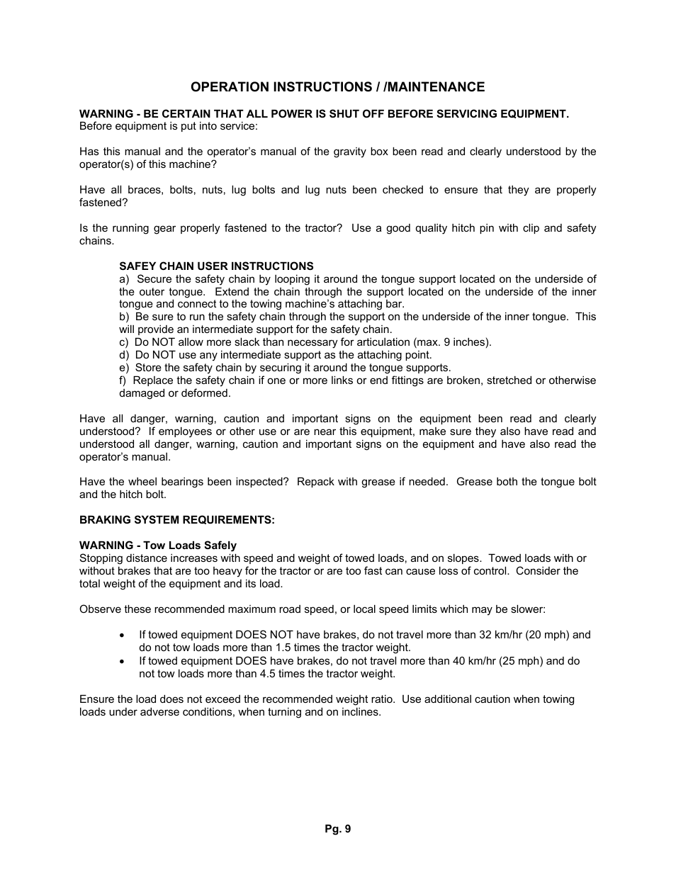 J&M 2494ST Running Gear User Manual | Page 9 / 15