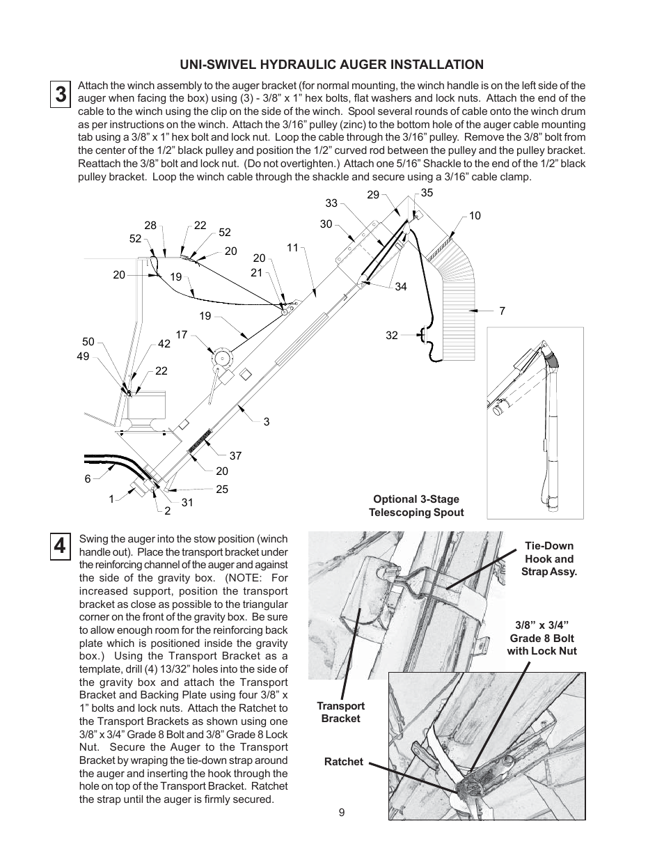 J&M Uni-Swivel Hydraulic Auger User Manual | Page 9 / 13