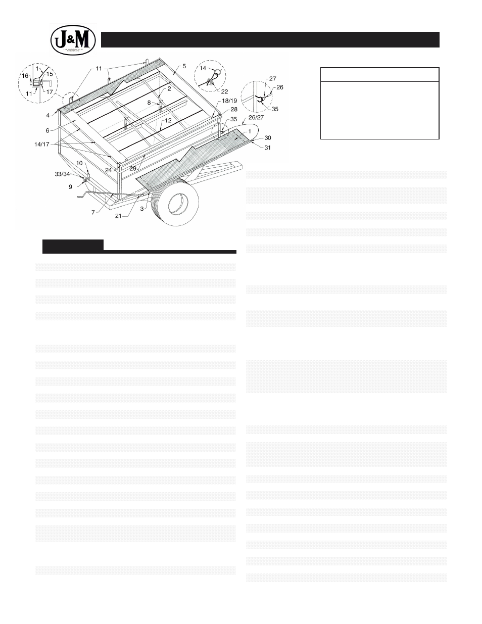 J&M Roll Tarp GRAIN CARTS (May 2011 & Older) User Manual | 4 pages