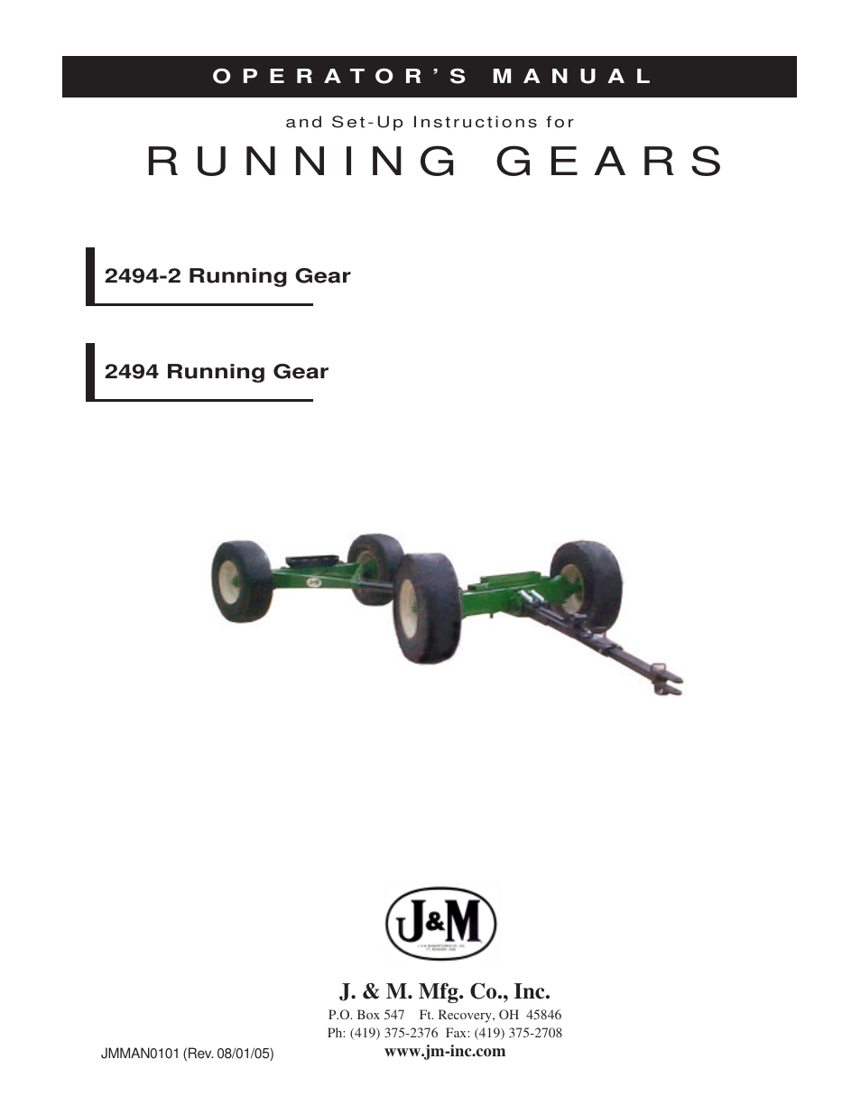 J&M 2494 Running Gear User Manual | 13 pages