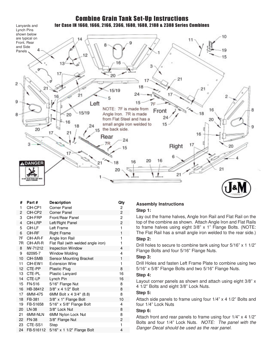 J&M Case IH 66 & 88 series User Manual | 2 pages