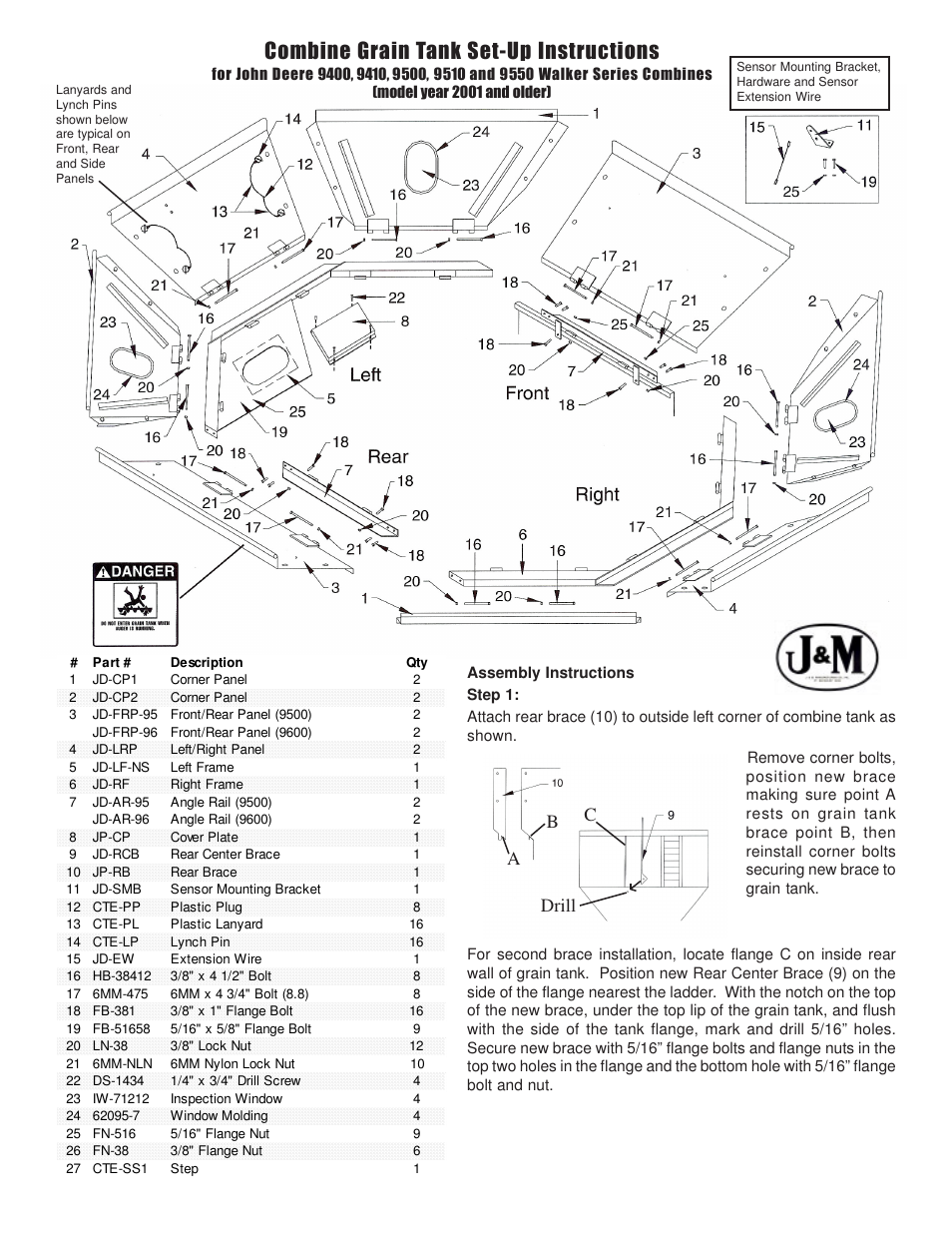 J&M JD-Walker 2001 and older User Manual | 2 pages