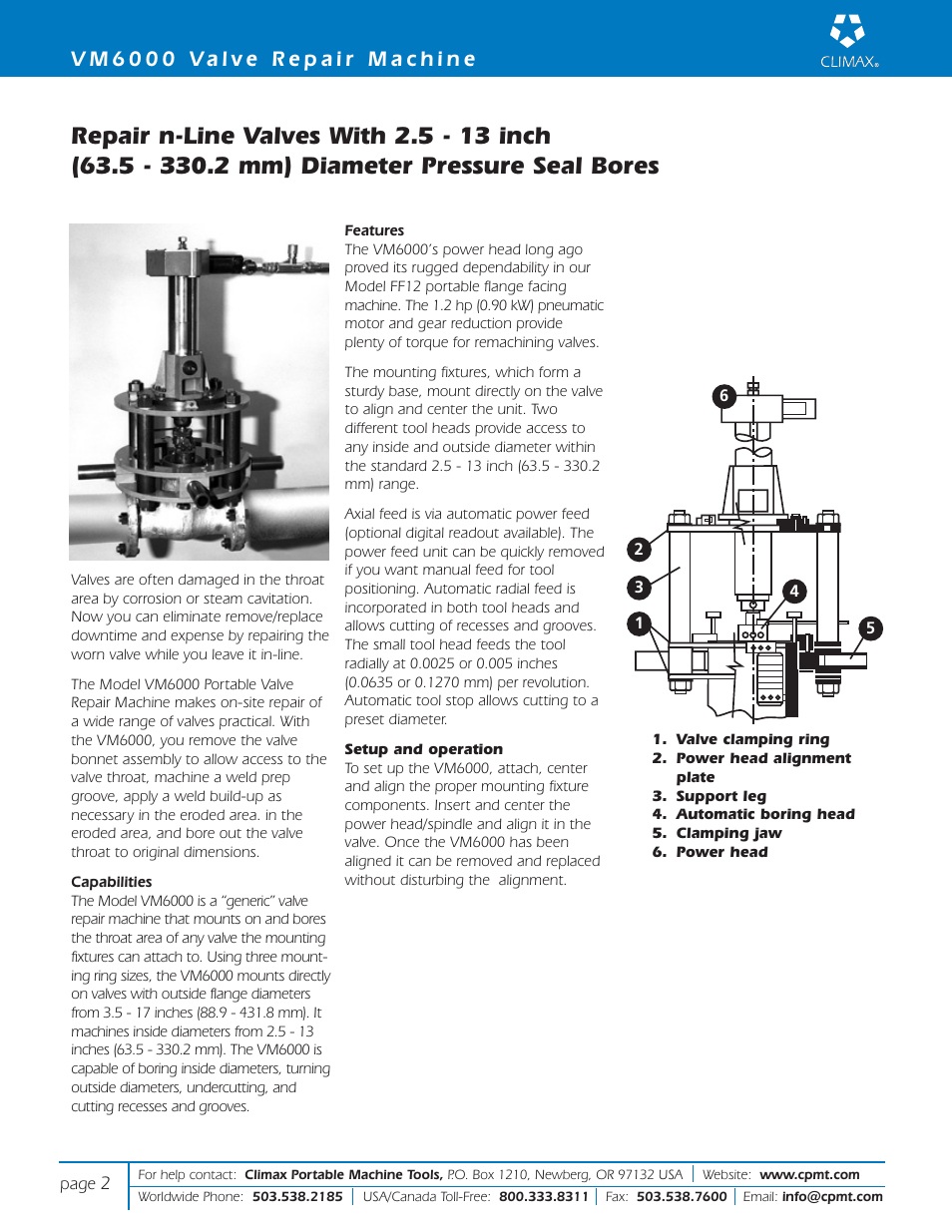 Climax VM8000 GLOBE/CONTROL VALVE REPAIR User Manual | Page 2 / 12